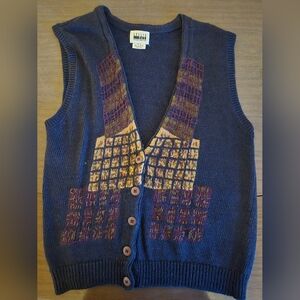 Vintage Blue Knit Sweater Vest